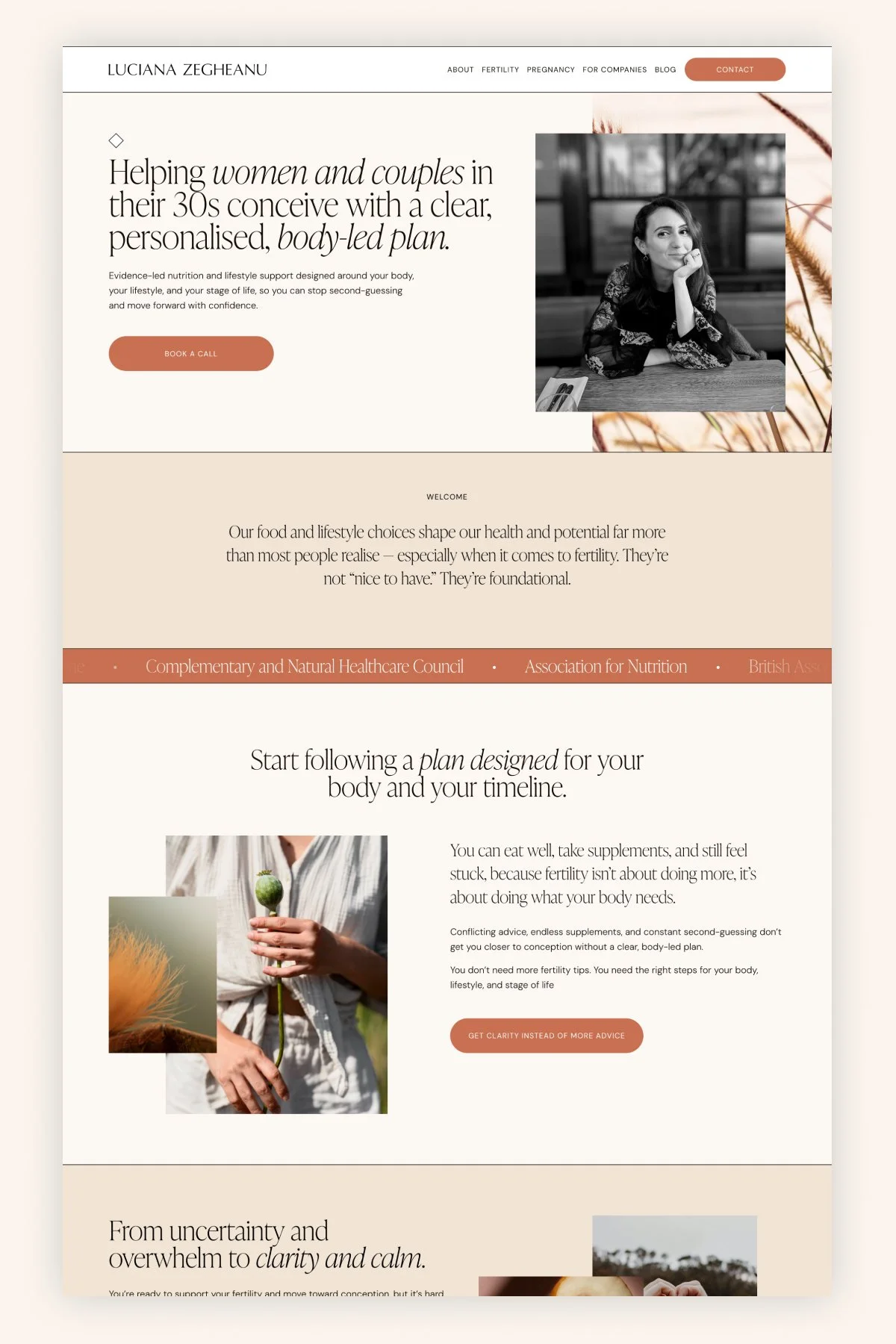 Inviting Squarespace Website for a Nutritional Therapist