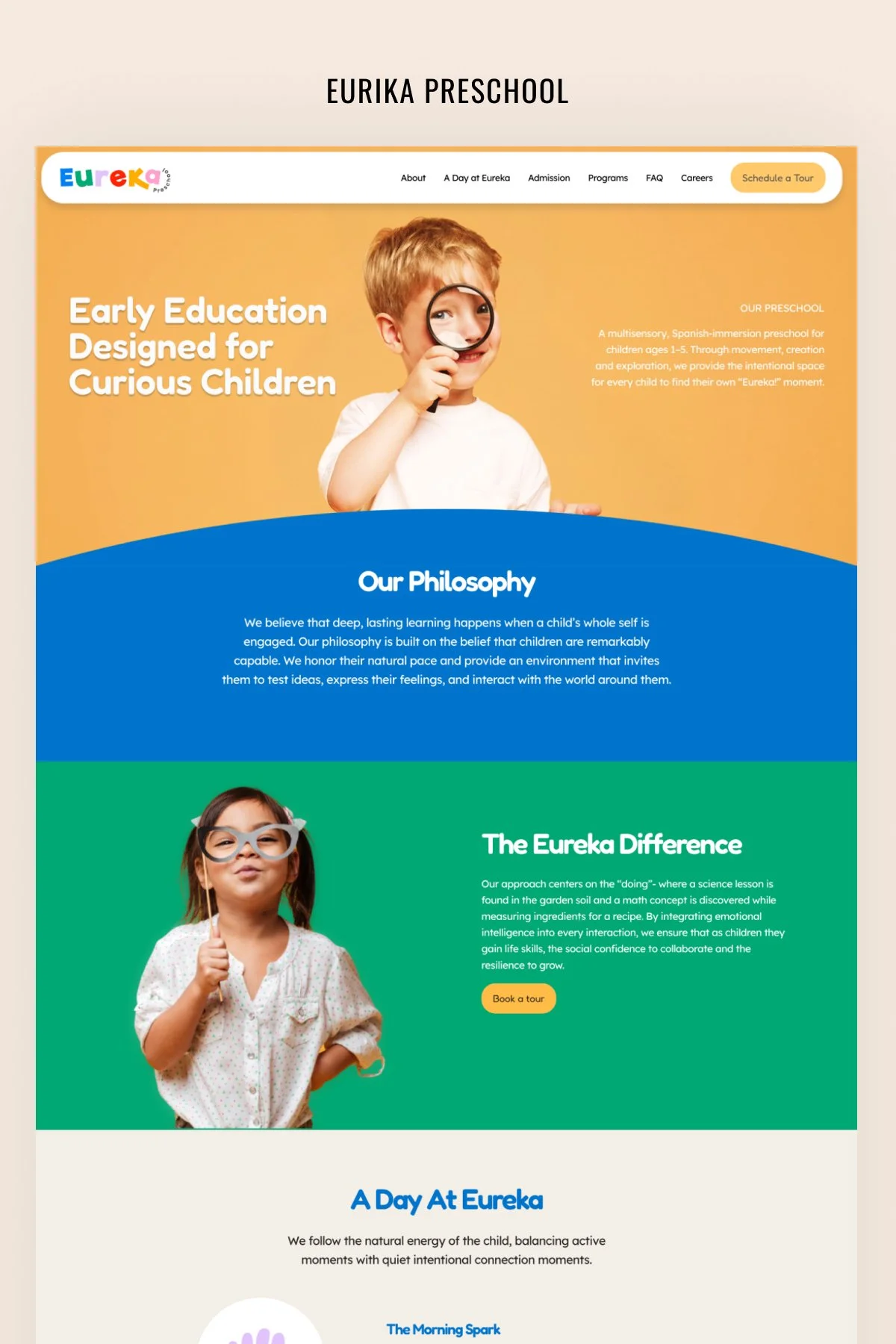 Joyful and Curious Squarespace Website for a Preschool