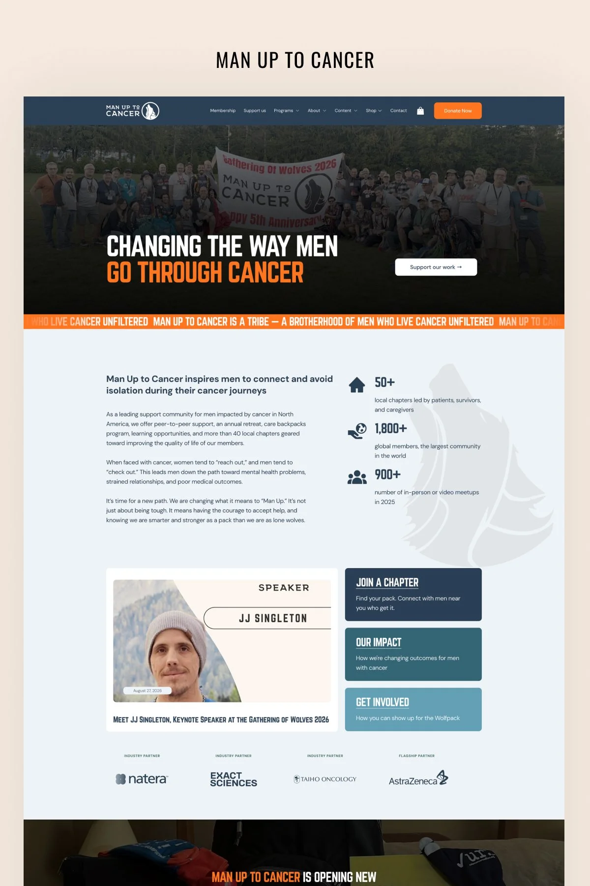 Unfiltered Squarespace Website for a Men's Cancer Nonprofit
