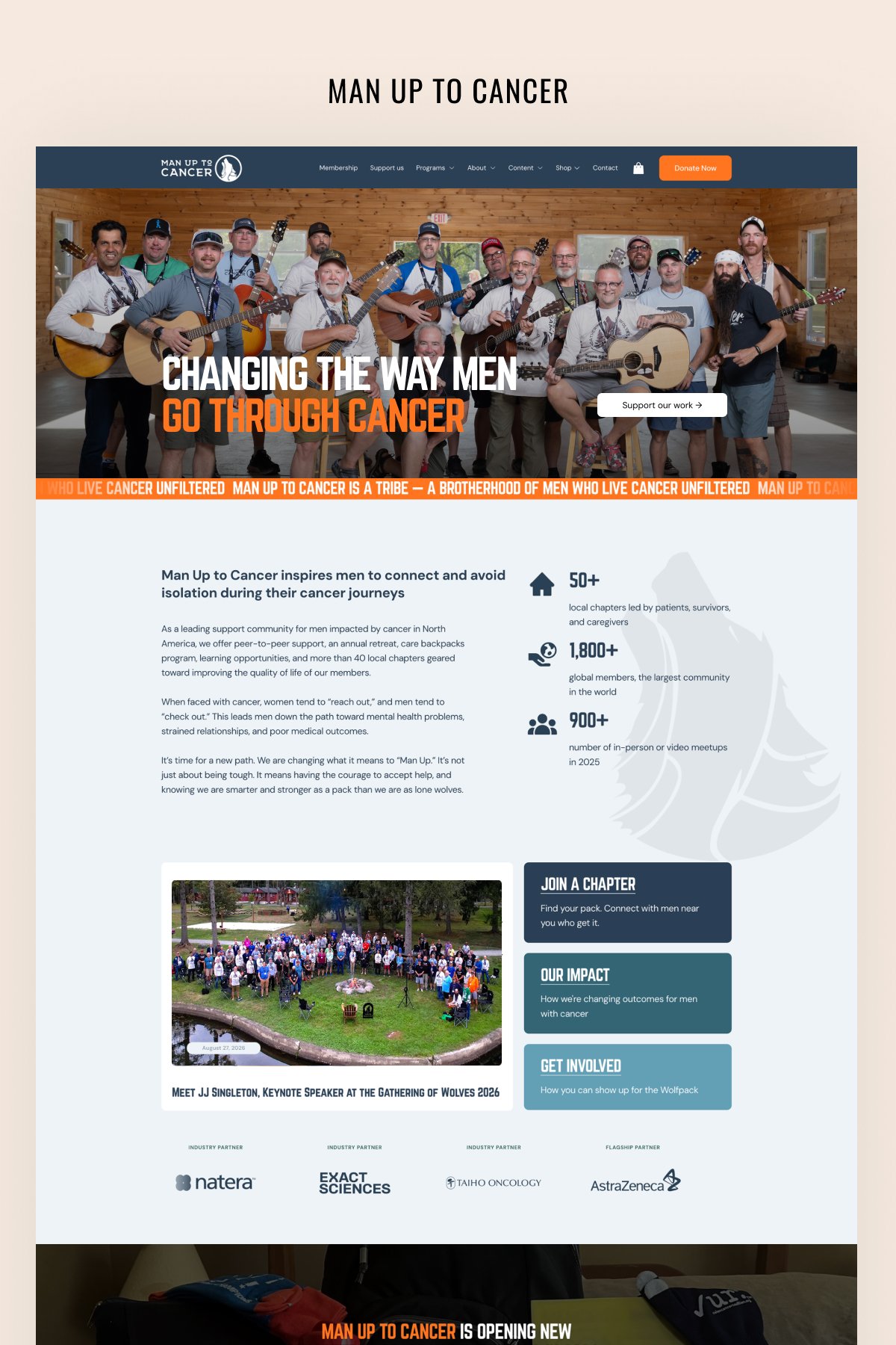 Unfiltered Squarespace Website for a Men's Cancer Nonprofit