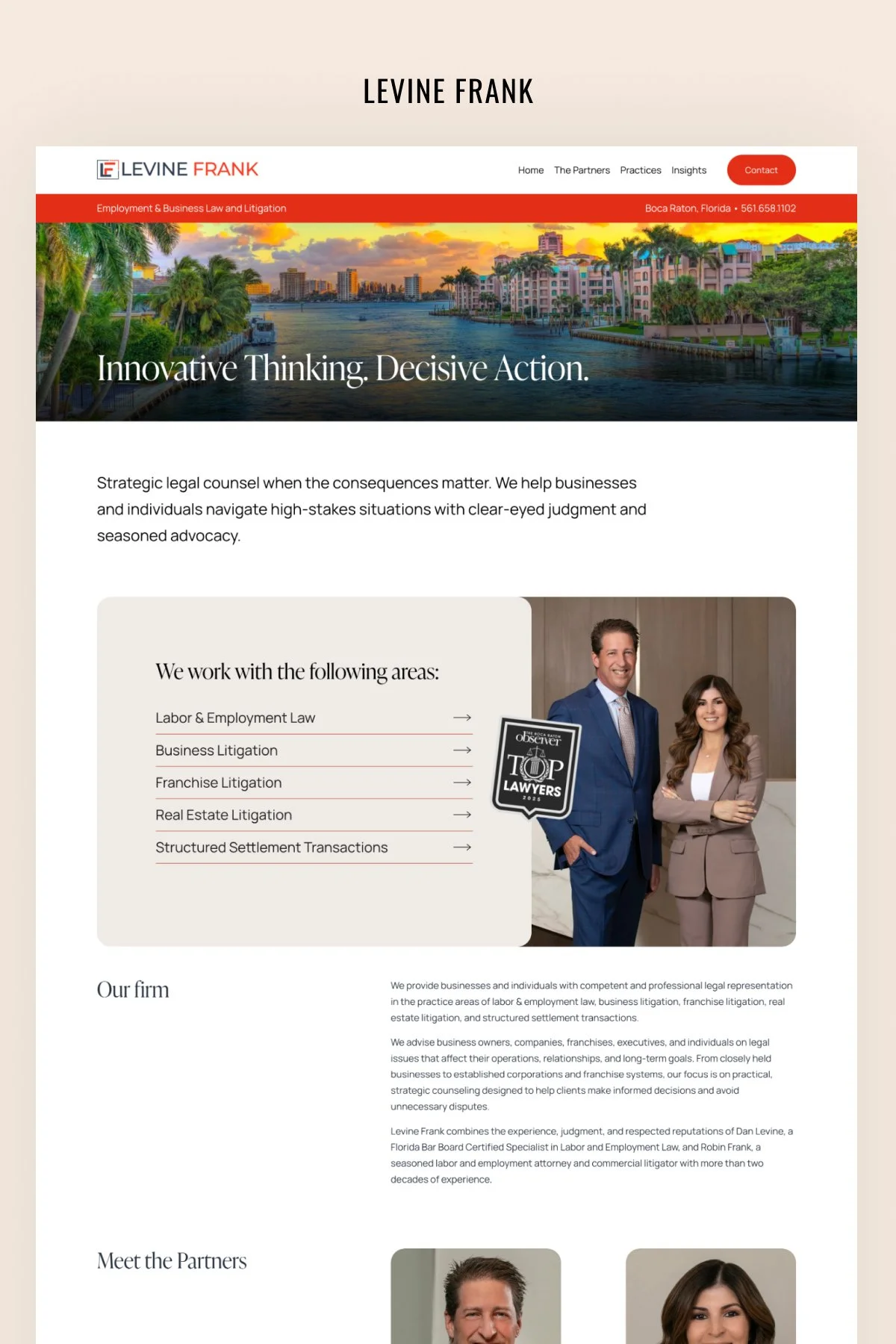 Decisive Squarespace Website for a Boca Raton Law Firm