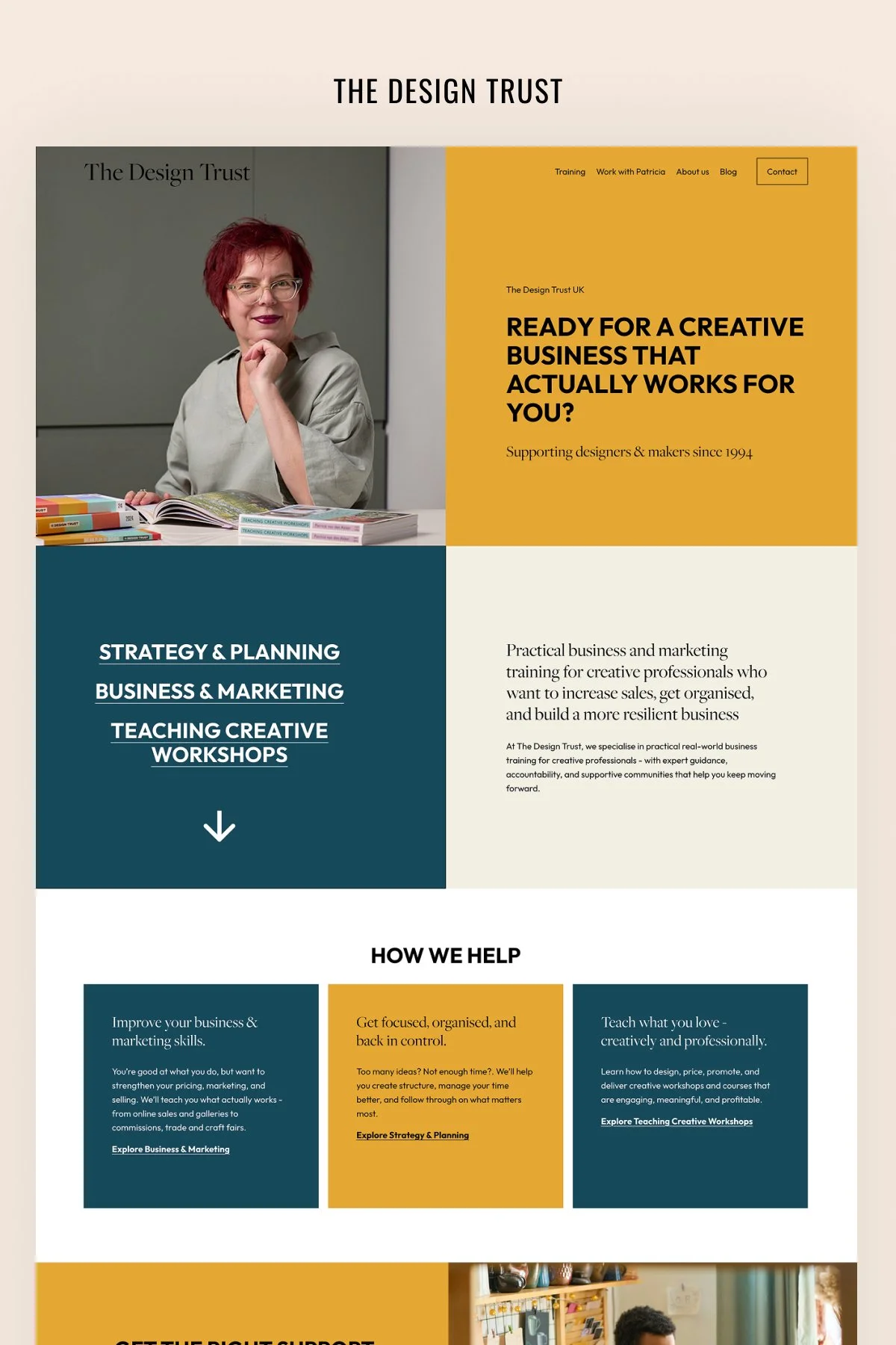 Clear Squarespace Website for a Creative Business School