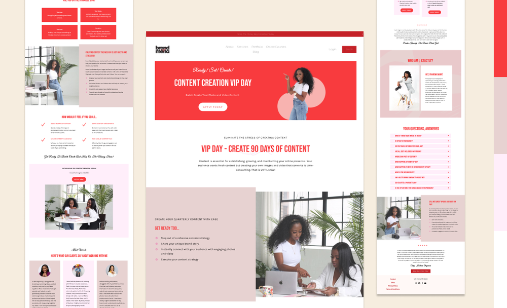 Modern Squarespace Sales Page for a Photographer — Applet Studio