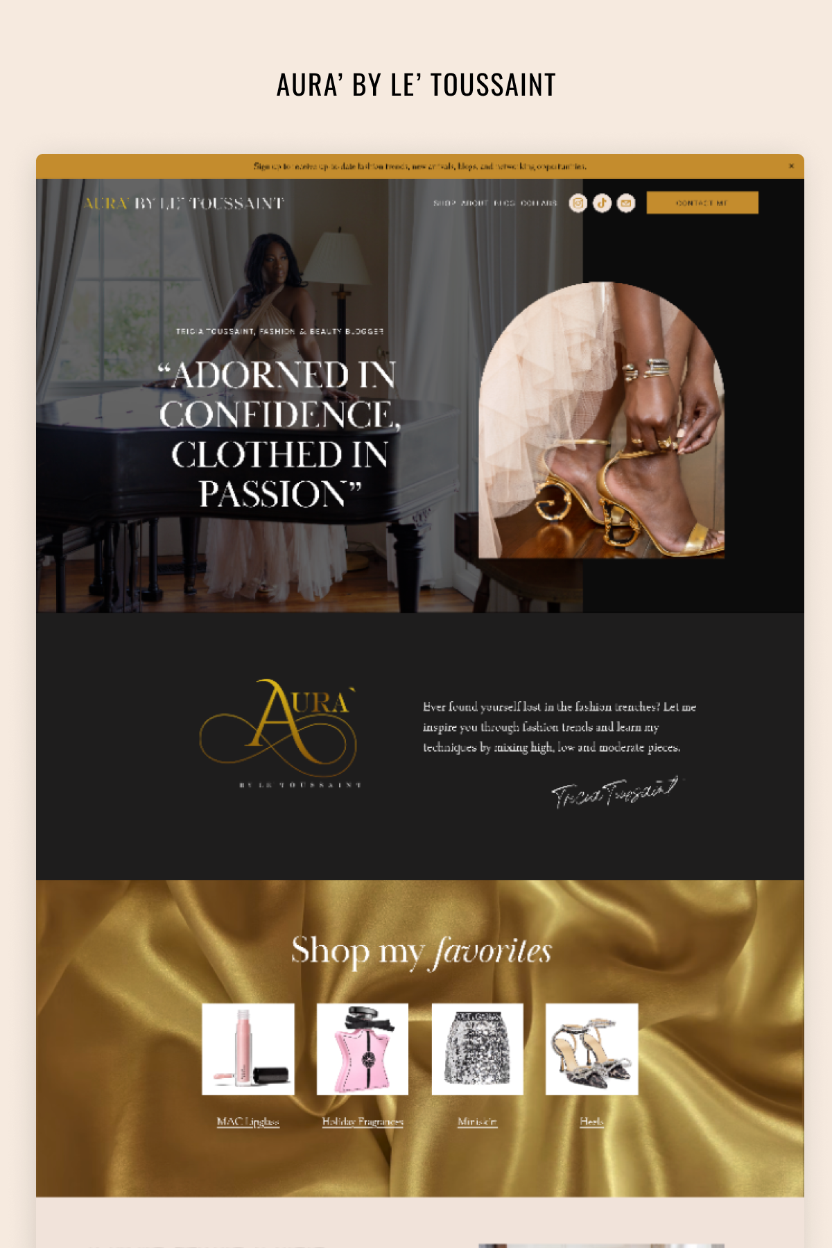 Fresh Look at Chic Luxurious And Feminine Website For Instagram Fashion Influencer