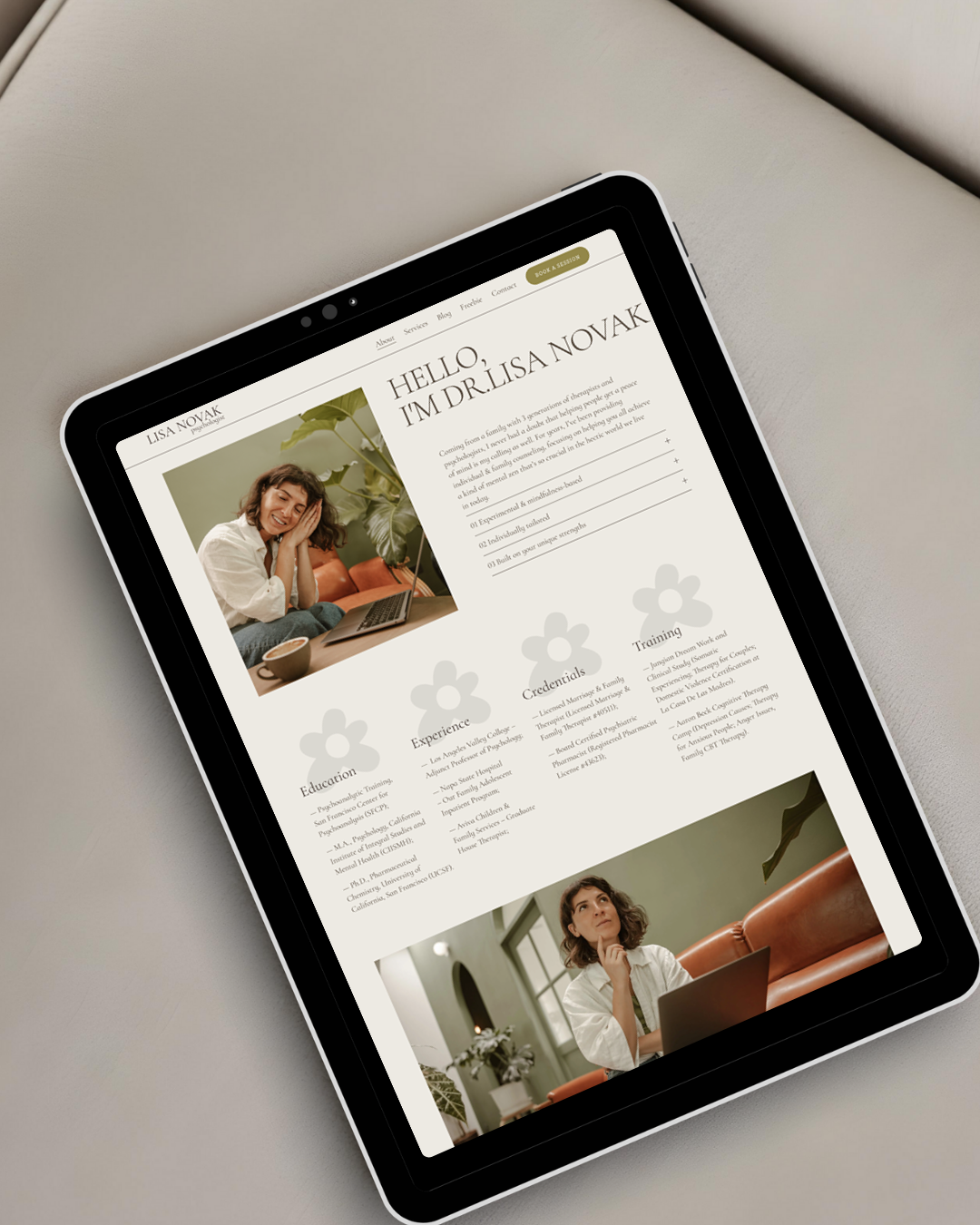 laptop-practice.pngSquarespace wellness website shown on tablet — professional health practitioner web design
