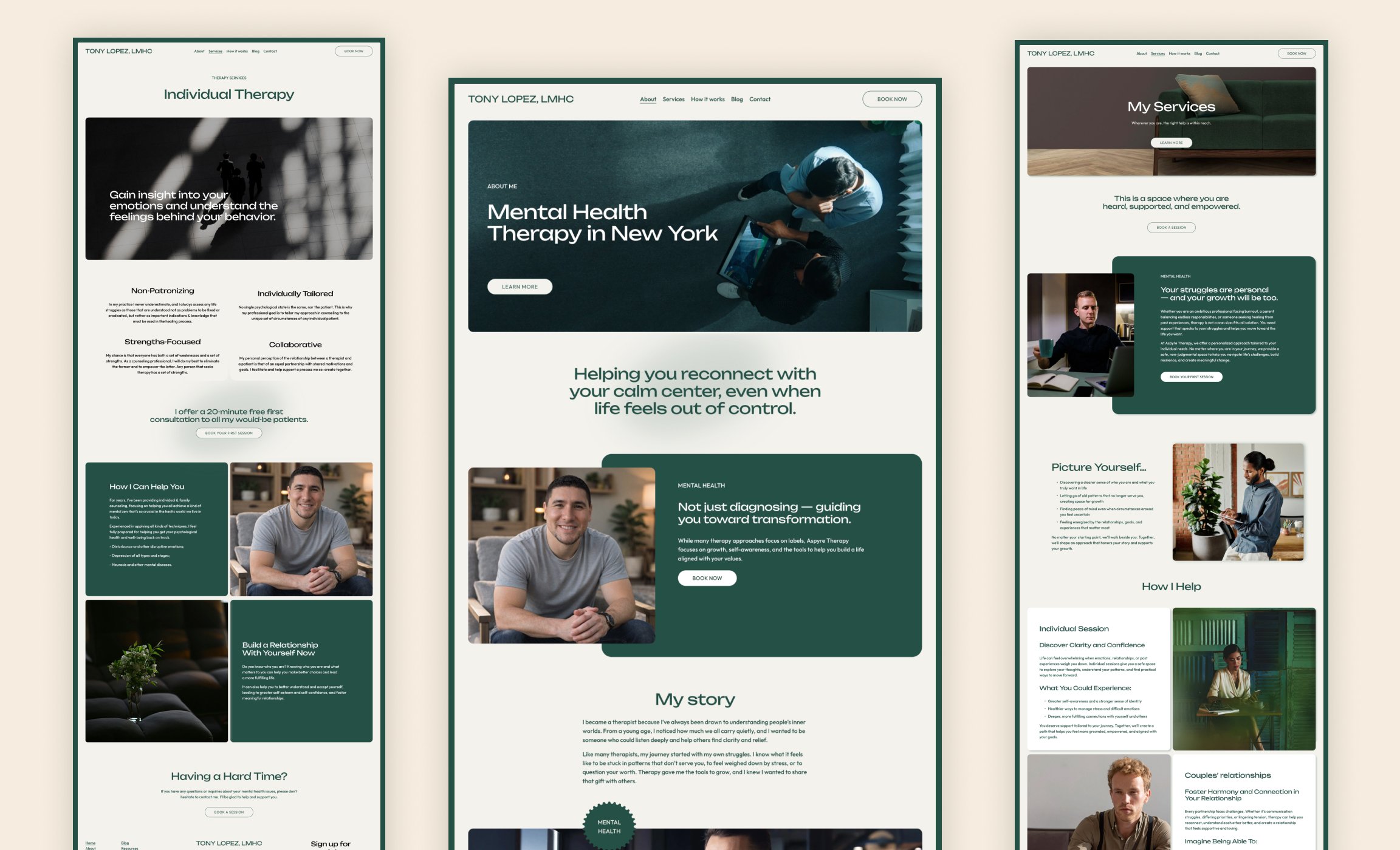 squarespace website for a therapist