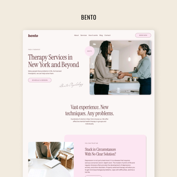 Bento squarespace template for nonprofits