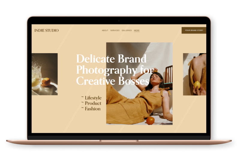 Indie Studio Squarespace template for photographers growing their photography business