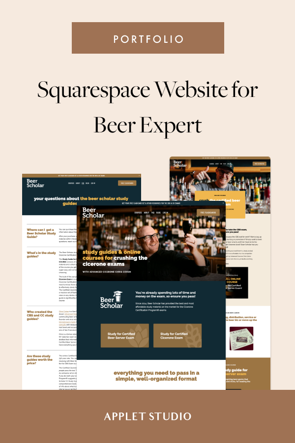 Squarespace Website and Business Funnel For Beer Expert — Applet Studio