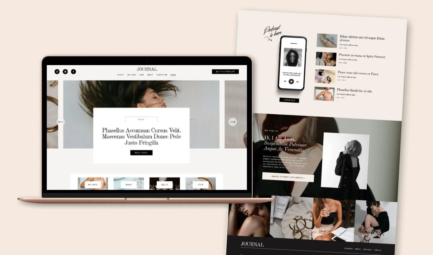 squarespace template for bloggers Journal