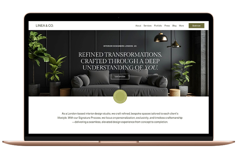 Linea Squarespace template for real estate professionals growing from solo agent to agency