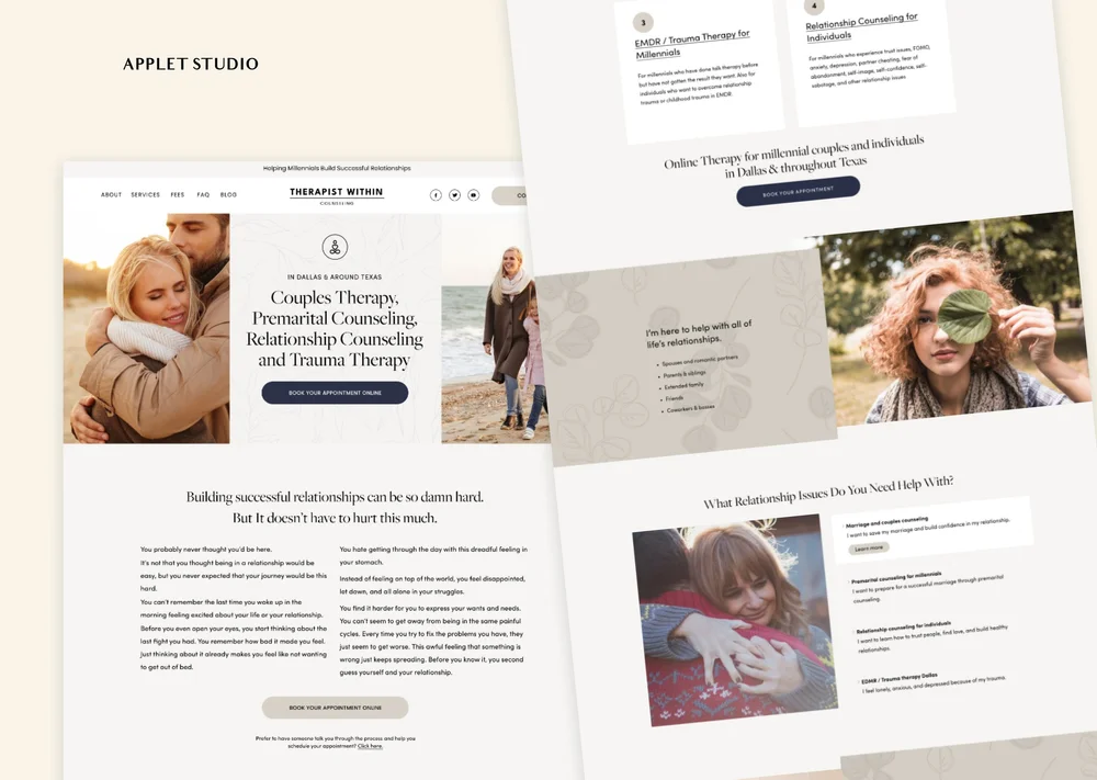 Sleek Squarespace Website for Therapist — Applet Studio