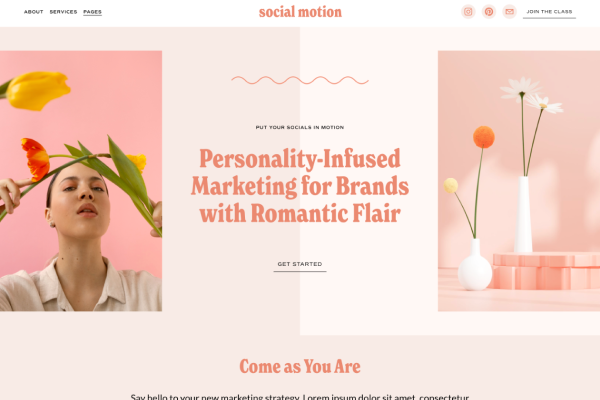 Social Motion Squarespace template