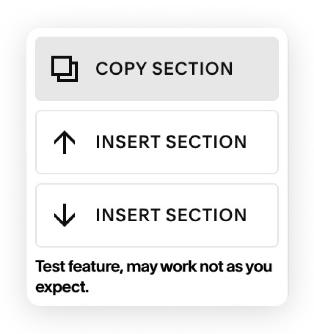 copy sections to a different Squarespace website