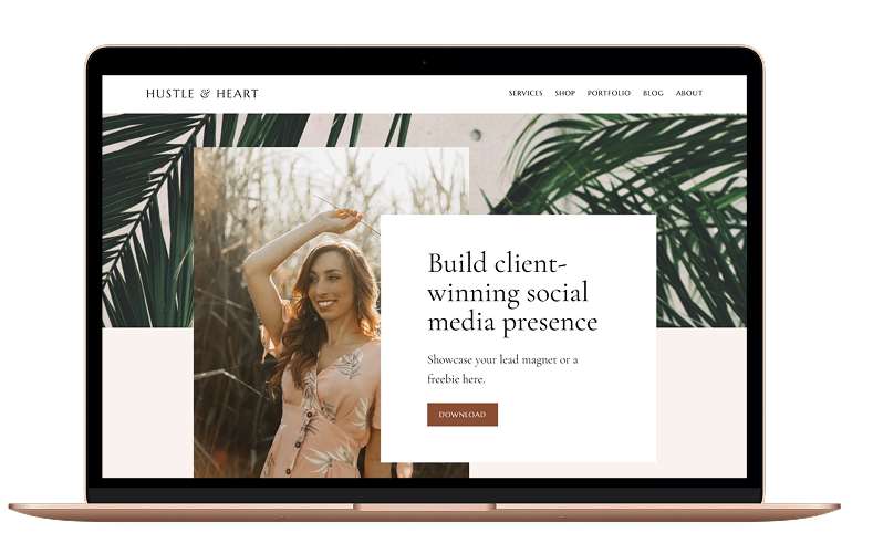 Hustle & Heart Squarespace template for coaches — premium website design that justifies your rates