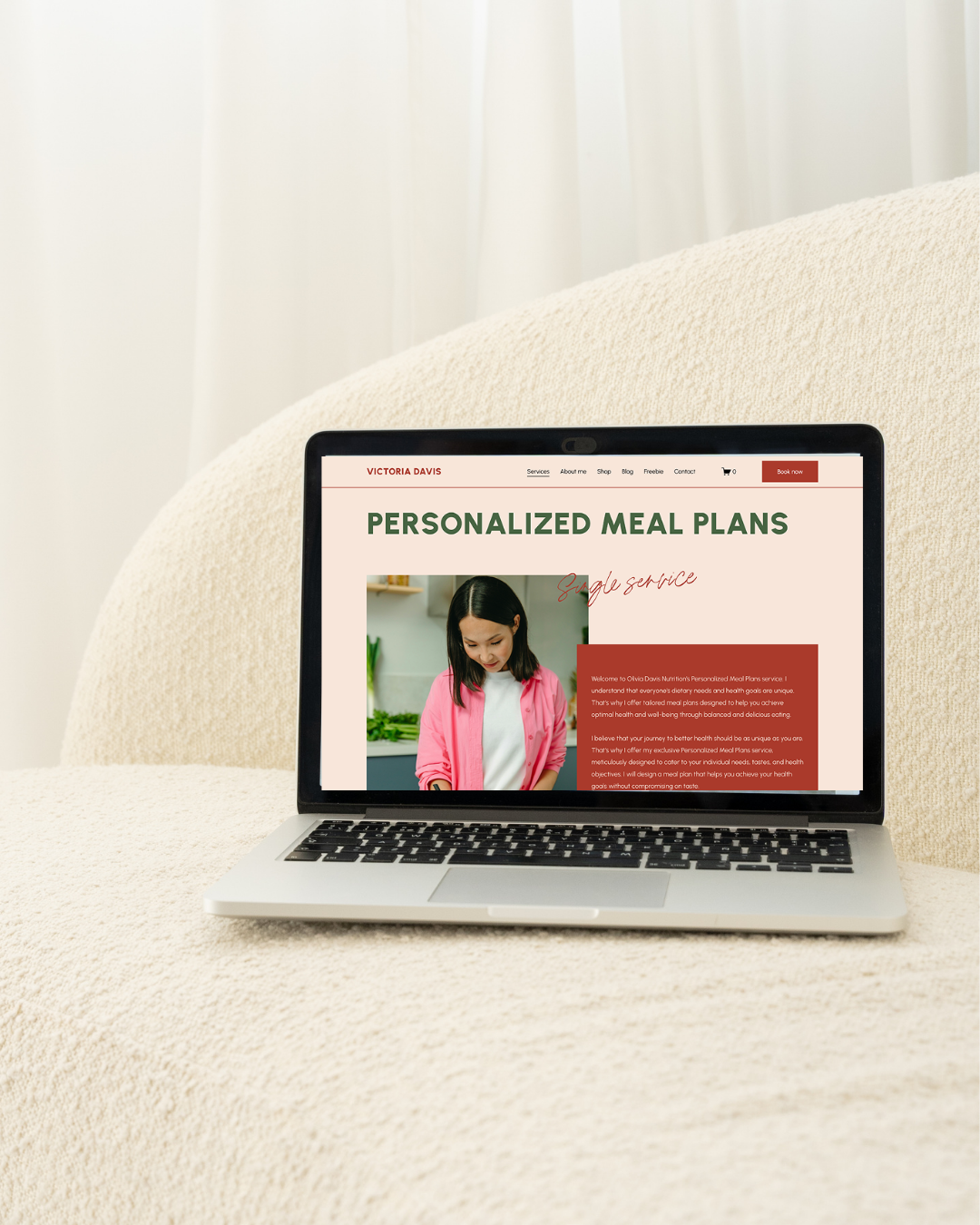 Squarespace nutritionist website integrated with booking and scheduling tools — Applet Studio