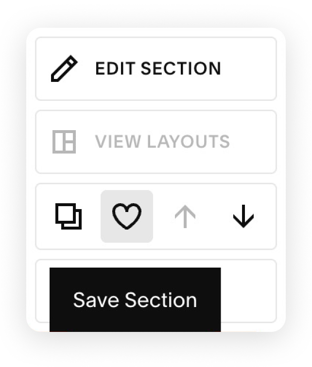 Save sections on Squarespace websites
