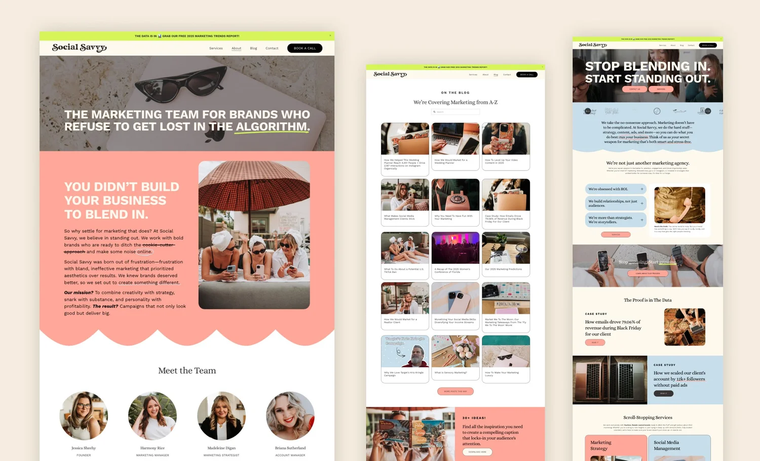 Girlie and Fun Squarespace Website for a Marketing Agency — Applet Studio