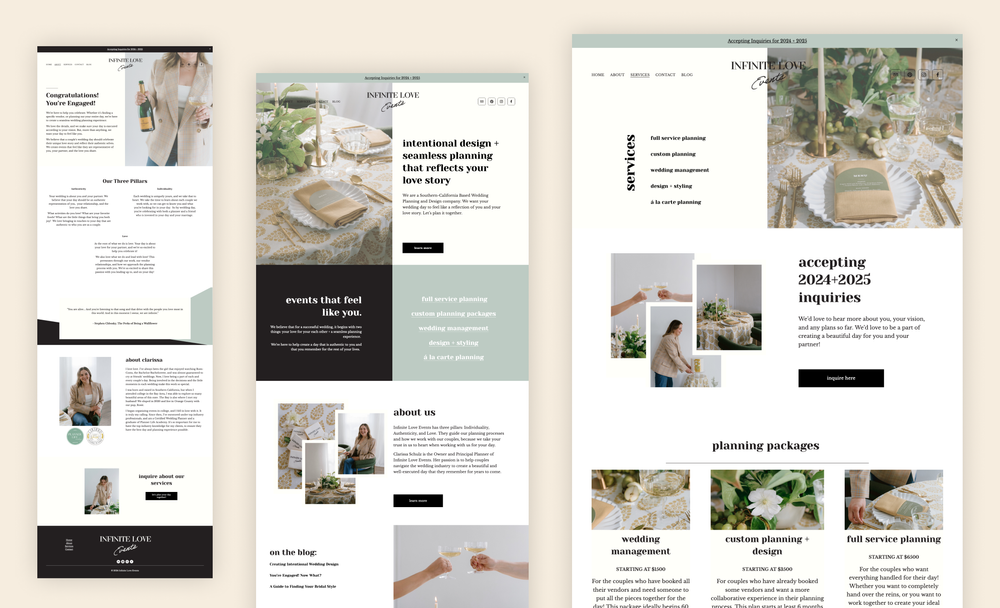 Squarespace Website for a Wedding Planner — Applet Studio
