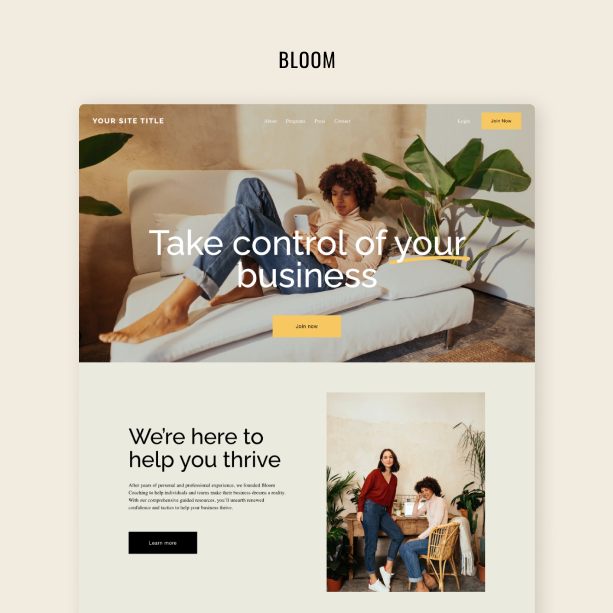 Bloom squarespace template for nonprofits