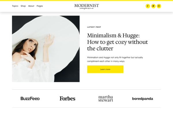 Modernist Squarespace template