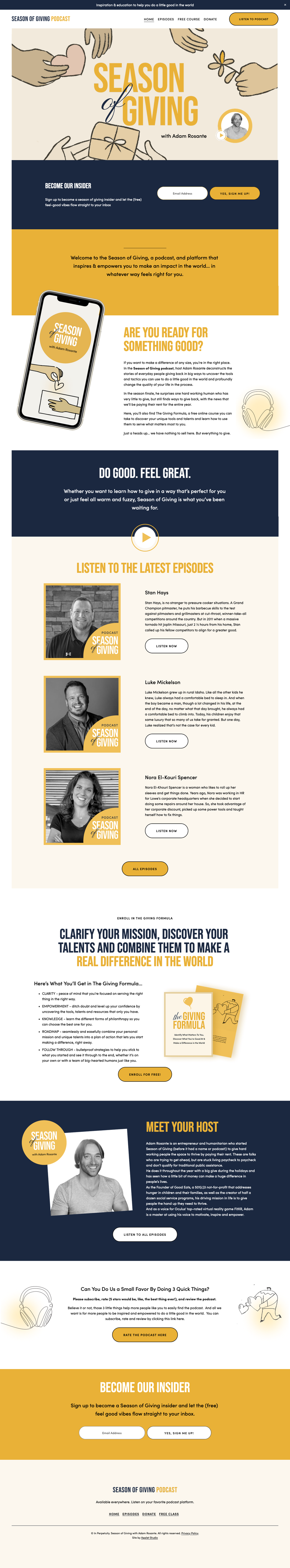 Heartwarming Website for a Podcaster — Applet Studio