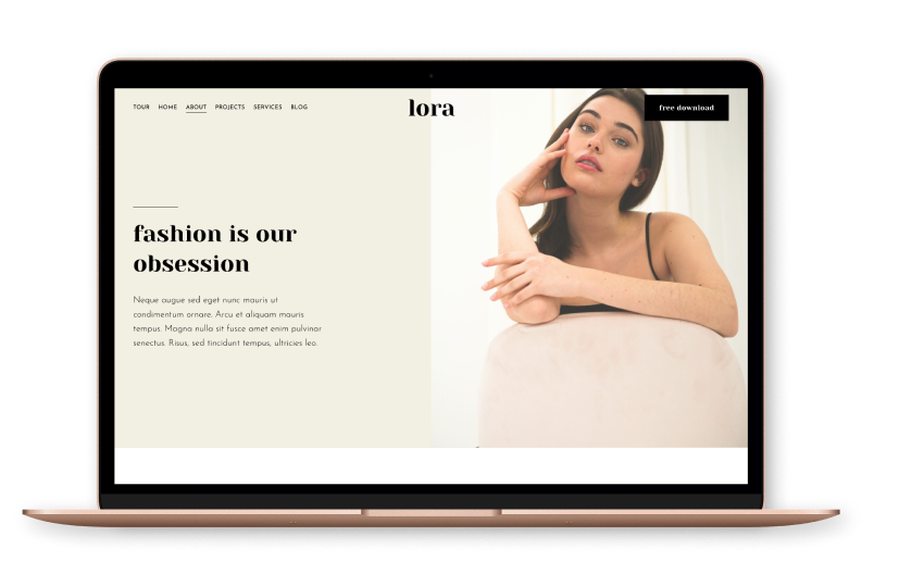 Lora Squarespace template for lawyers, consultants, and standout professional brands