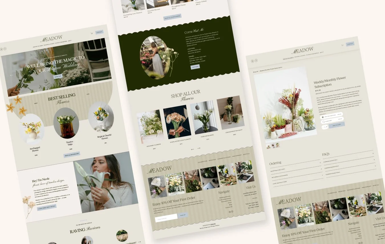 Squarespace Template for florists Meadow