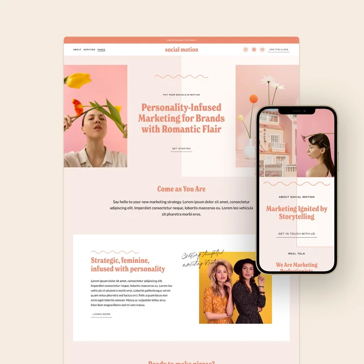 Robins Squarespace website template demo