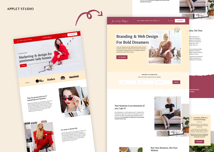 Bright and Eye-Catching Squarespace Website for a Branding Coach ...