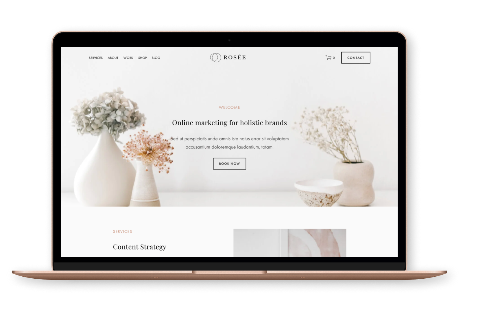Rosée Squarespace template for therapists transitioning to private pay practice
