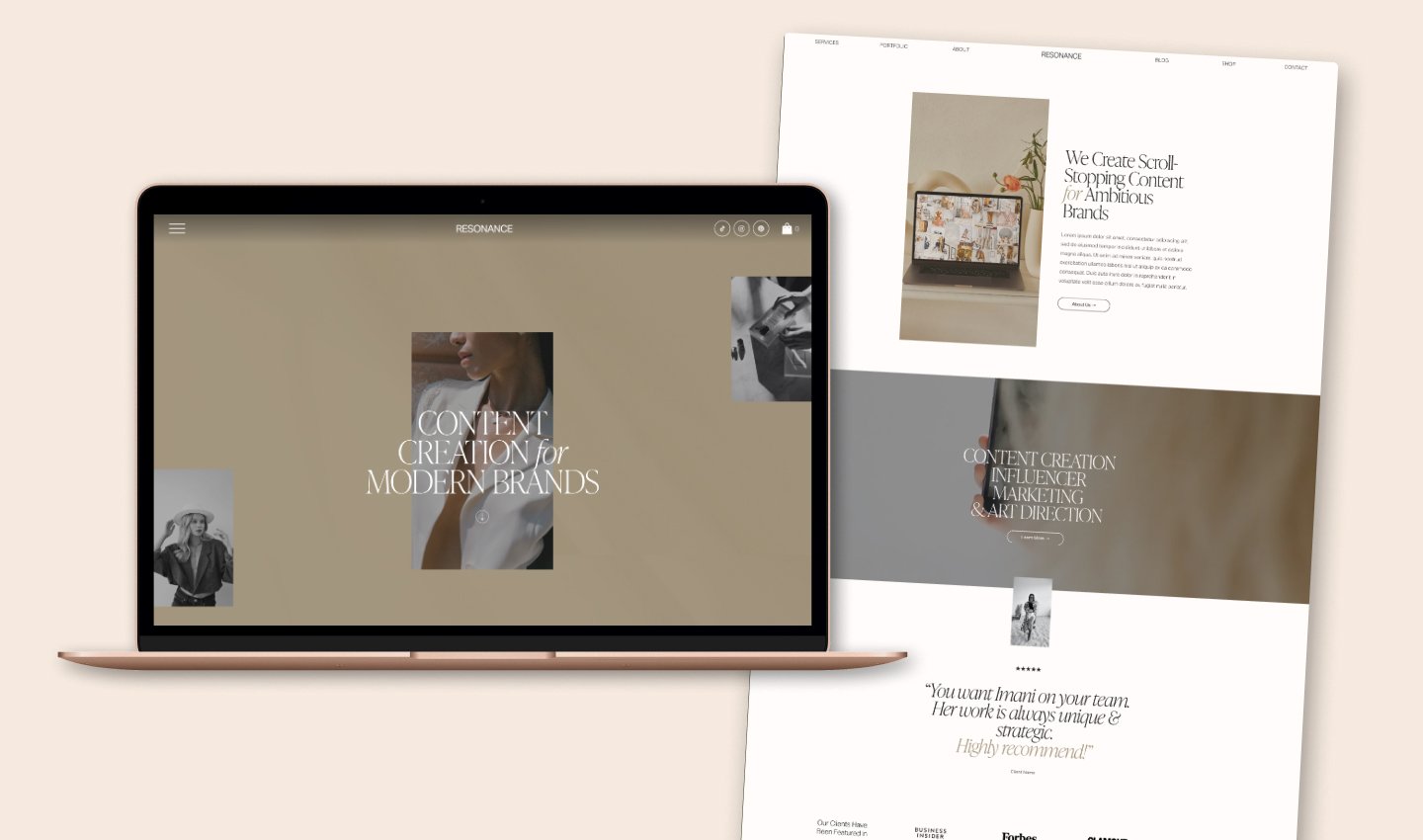 squarespace template for bloggers Resonance