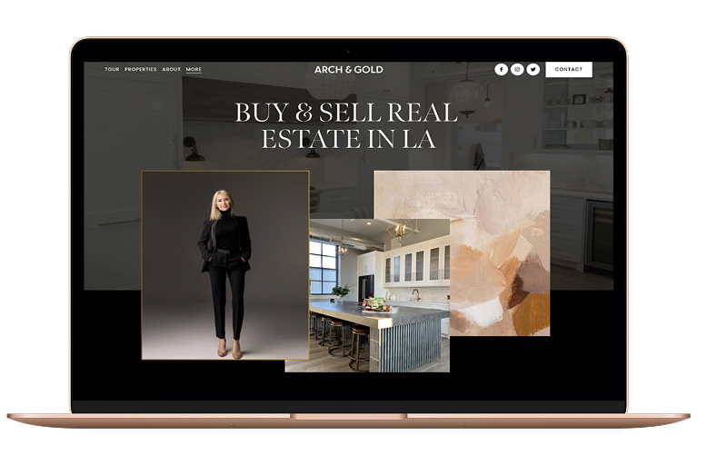 Arch&Gold Squarespace template for real estate — Applet Studio Platinum Partner benefits