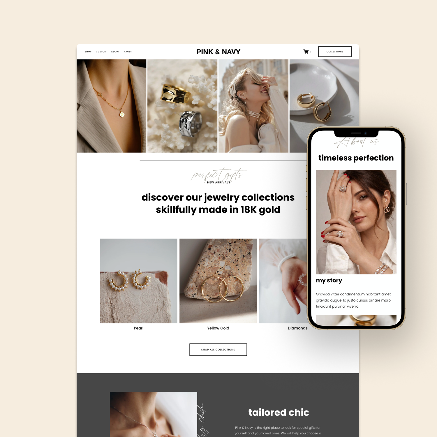 Pink&Navy – Squarespace 7.1 Fluid Engine