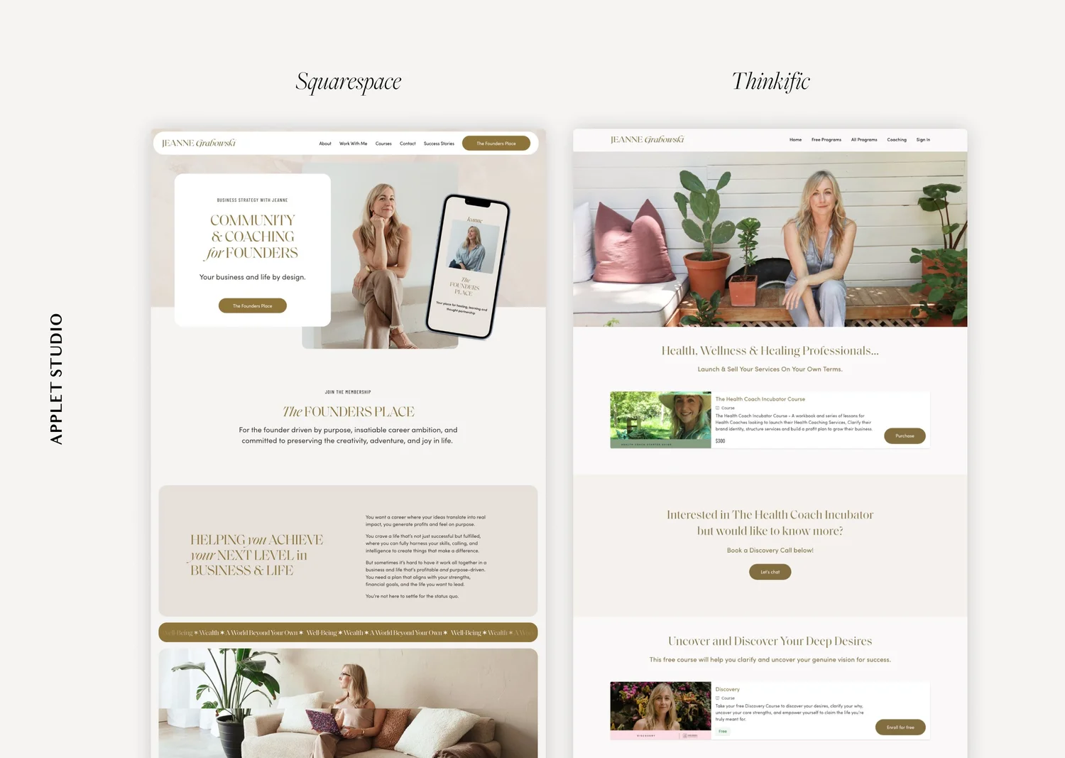 Squarespace and Thinkific Websites for a Business Strategist — Applet ...