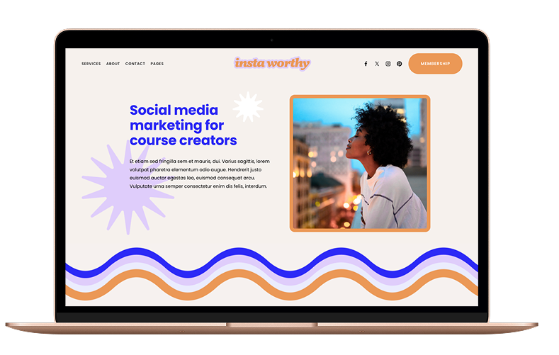 InstaWorthy Squarespace template for course creators — Applet Studio Platinum Partner benefits