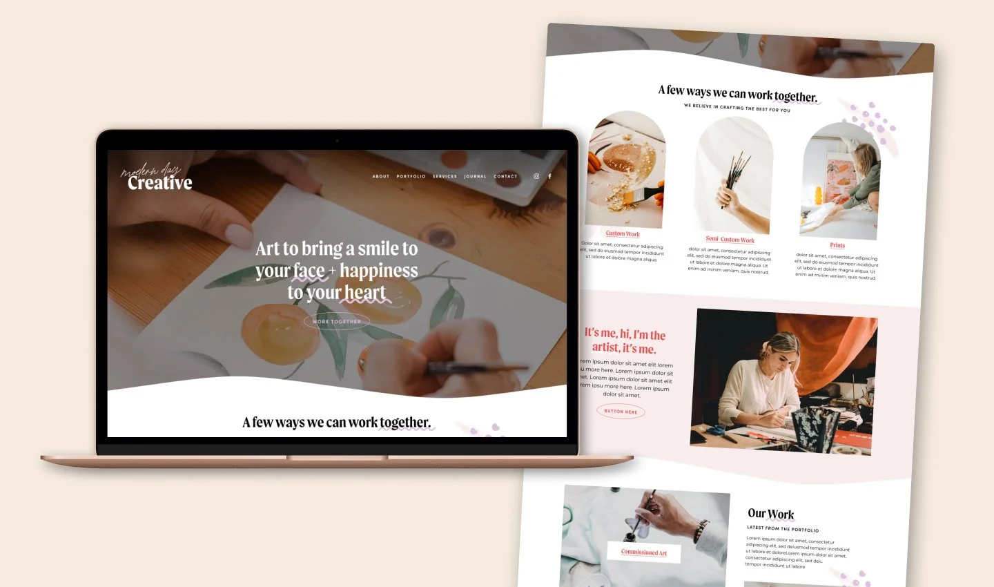 Squarespace blog theme Modern Day Creative