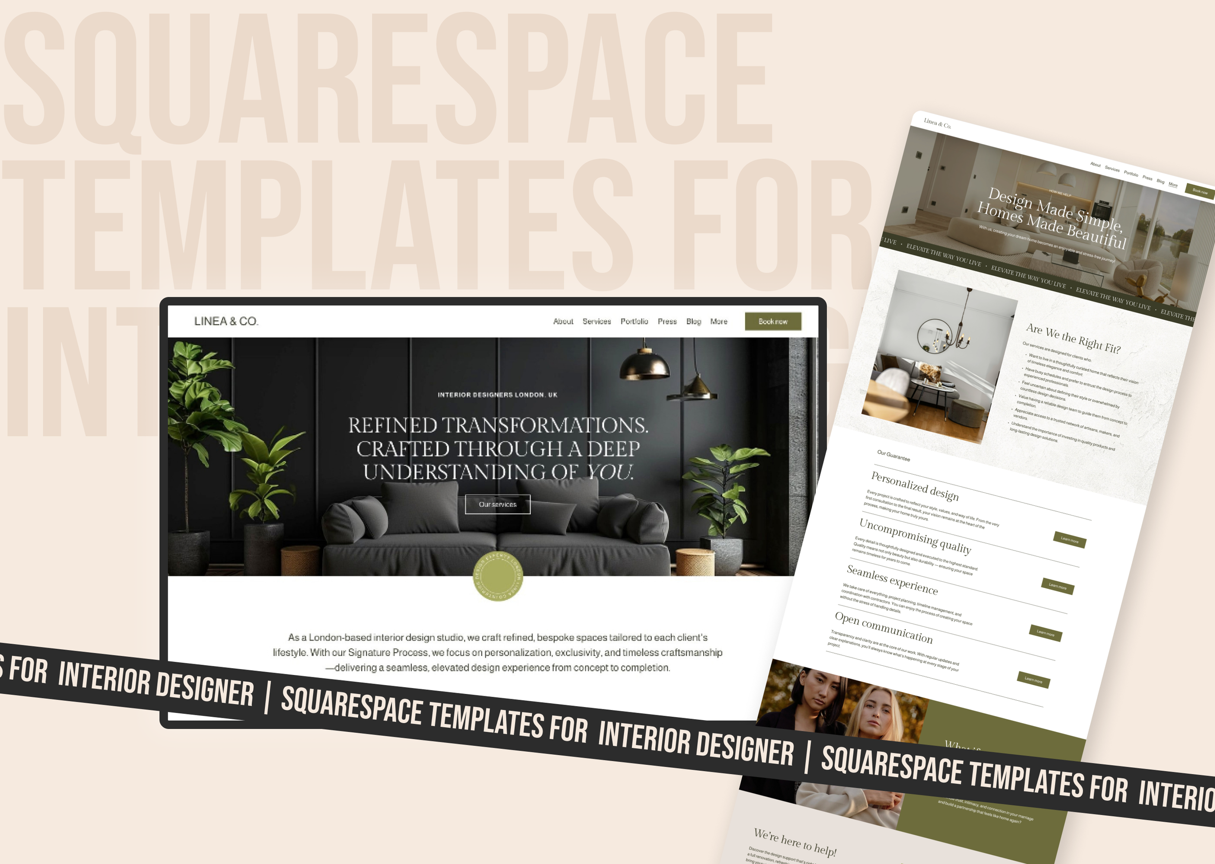 Squarespace templates for interior designers