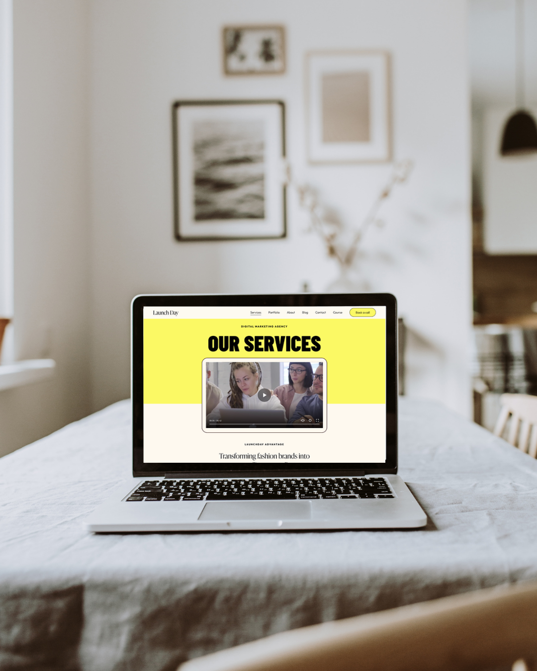 launch day Squarespace template for startup