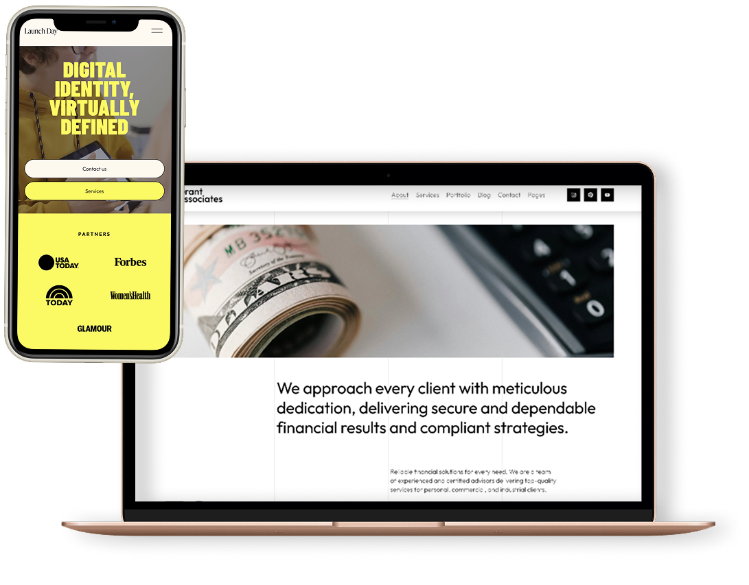 Squarespace template for startups shown on desktop and mobile — Applet Studio