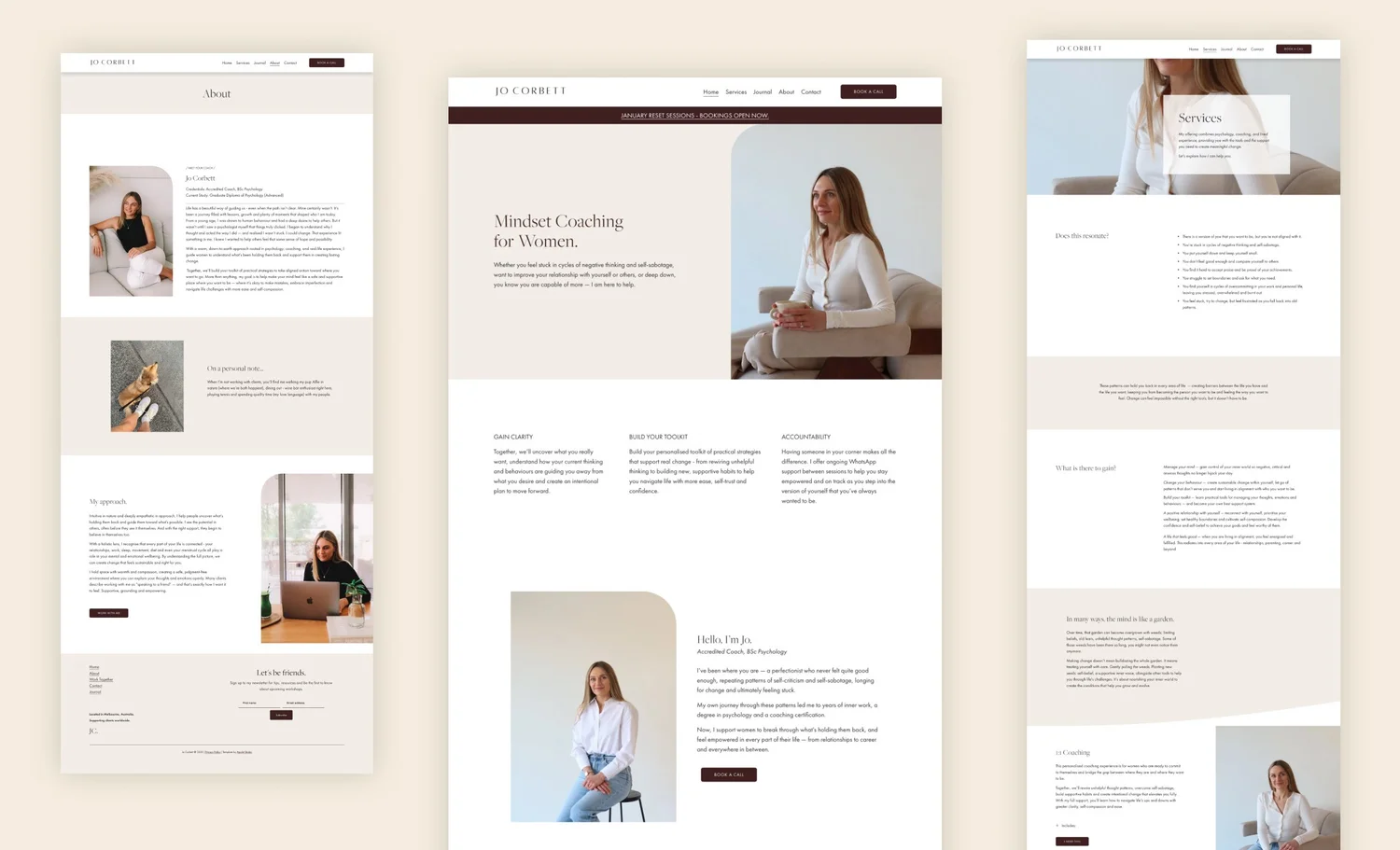 Minimalistic Squarespace Website for a Mindset Coach — Applet Studio