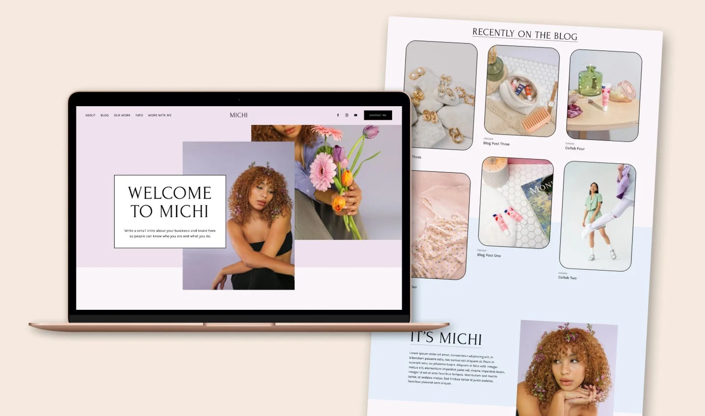 Squarespace blog theme Michi