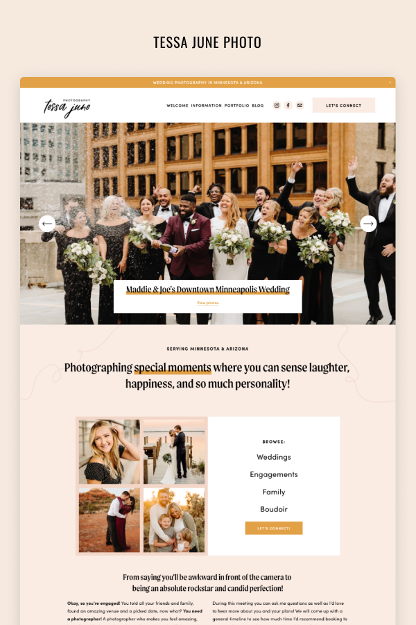 Squarespace Website for Wedding Photographer — Applet Studio