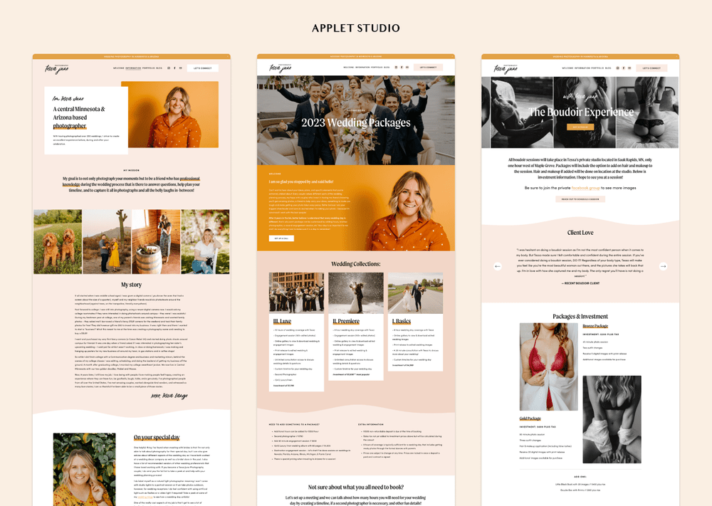 Squarespace Website for Wedding Photographer — Applet Studio