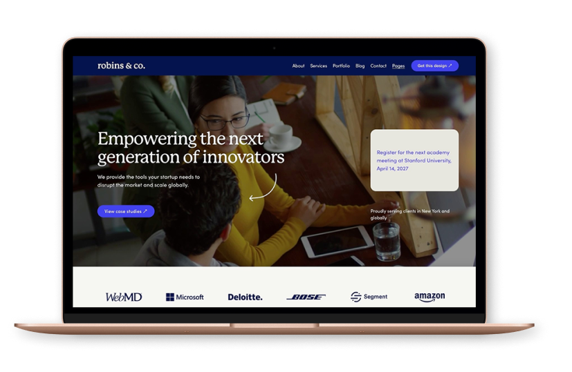 Robins Squarespace template for lawyers — Applet Studio Platinum Partner benefits