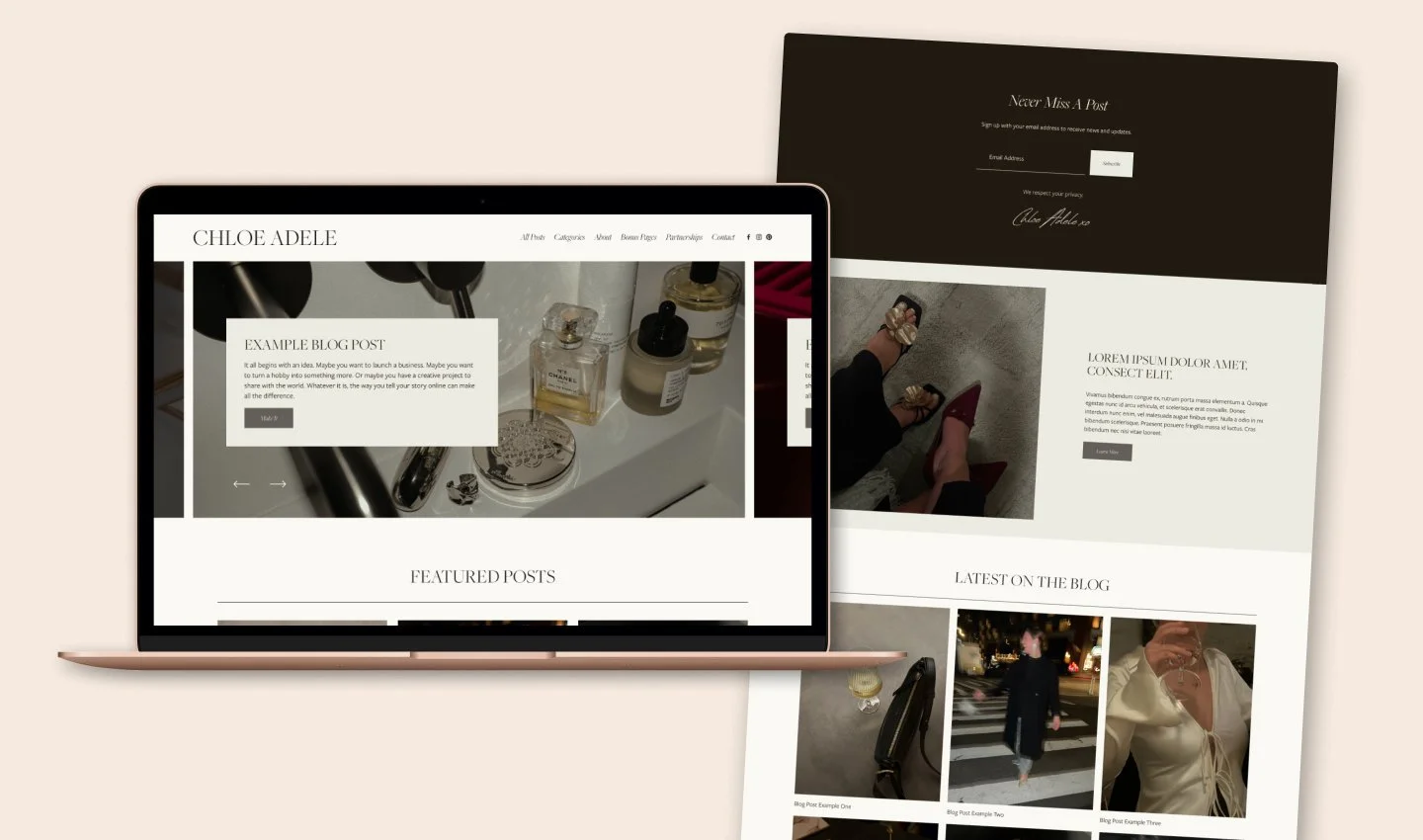 squarespace template for bloggers Chloe Adele