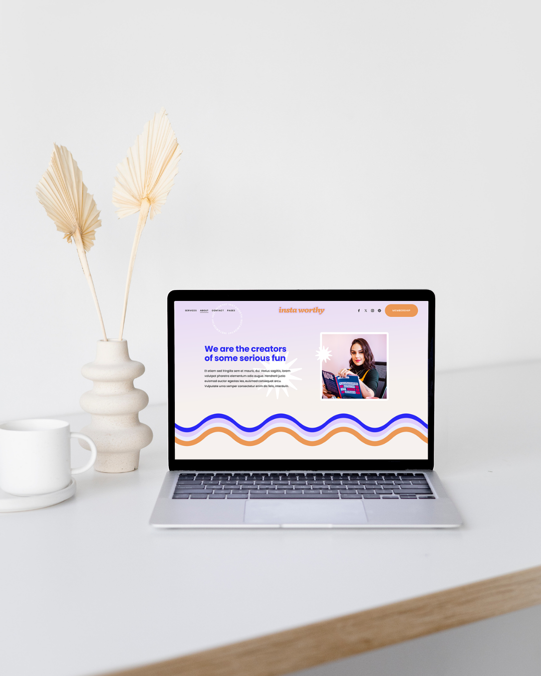 Squarespace startup website shown on laptop — template for founders and teams