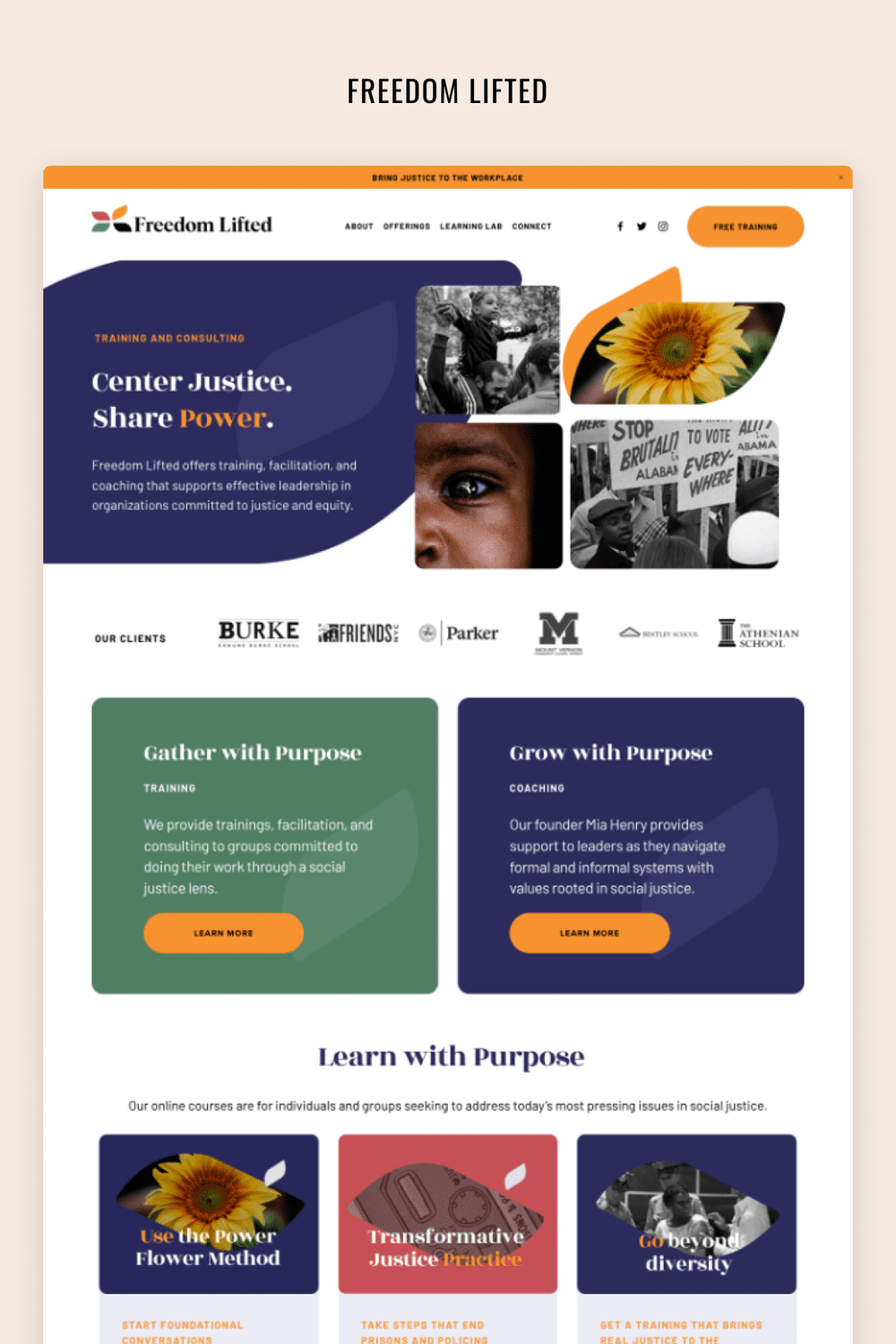 Colorful and Edgy Website for Online Course Creator and Coach — Applet ...