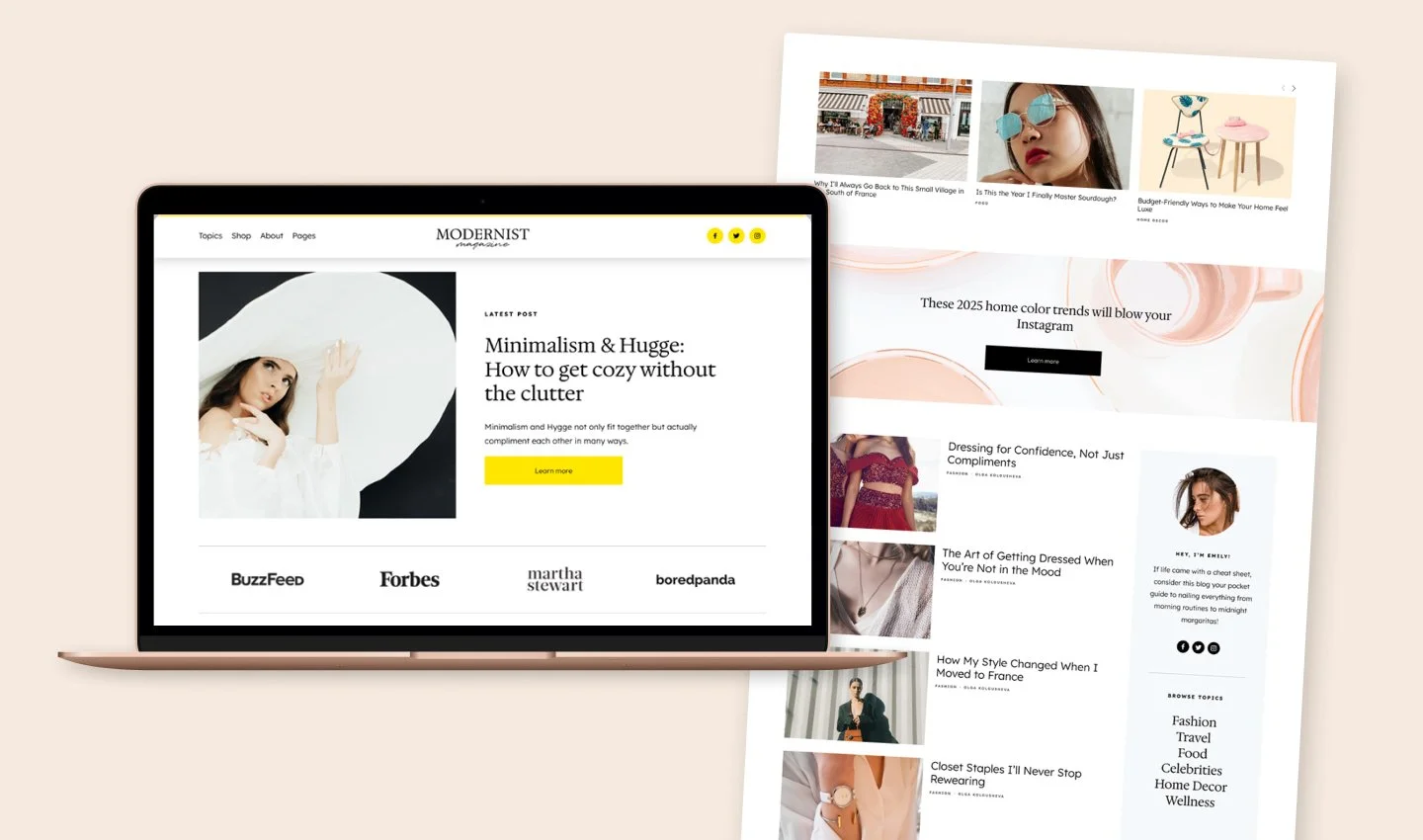 Squarespace blog template Modernist
