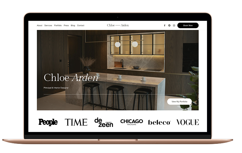 Chloe Arden Squarespace template for real estate — credible website design for agents
